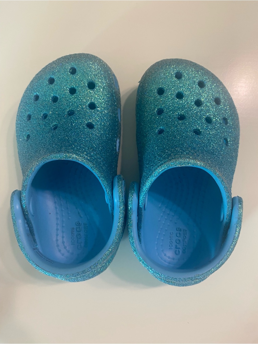 CROCS Kids' Glitter Clogs in Teal